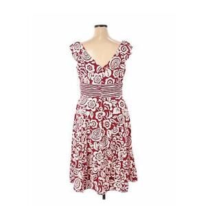 Chadwicks Red White Floral Dress Size 2